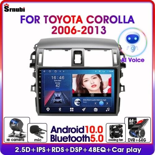 Android10 2 Din IPS For Toyota Corolla E140/150 2006-2013 4G net WiFi GPS Navigation RDS DSP Car Radio Multimedia Player MP5 DVD