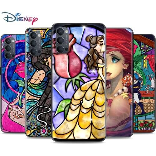 Mosaic princess Soft Black Silicone Cover For OPPO Reno 5 Pro+ 3 4 Lite F SE Z Pro 4G 5G Phone Case Shell