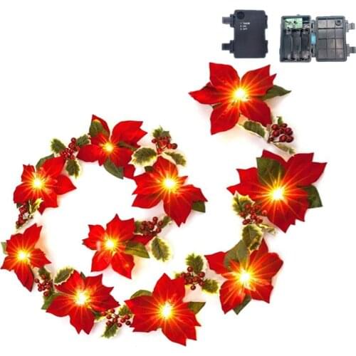 Flower Light String Holiday Lights For Wedding Fireplace Thanksgiving Decoration Christmas Halloween Decor Waterproof Garland