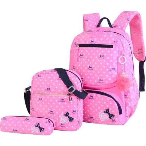 3pcs/Set Children School Bags Teenagers Girls Sweet Rucksack school Backpacks kids travel backpack Cute shoulder bag Mochila