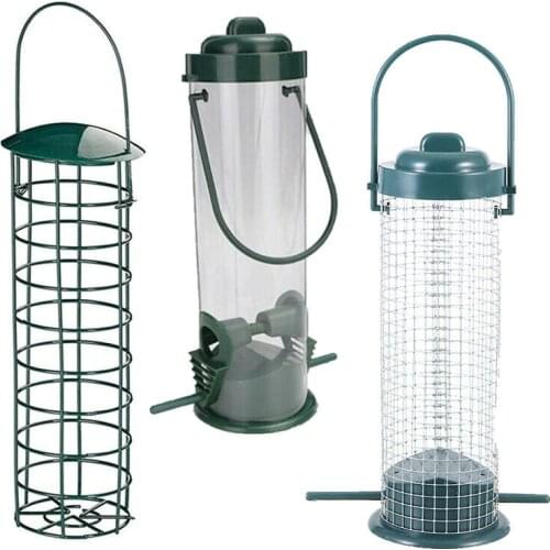 Wild Bird Peanut Seed Feeder Outdoor Garden Hanging Feeders Fat Ball Feed Hanger Bird Supplies Standing Feeder Accessories