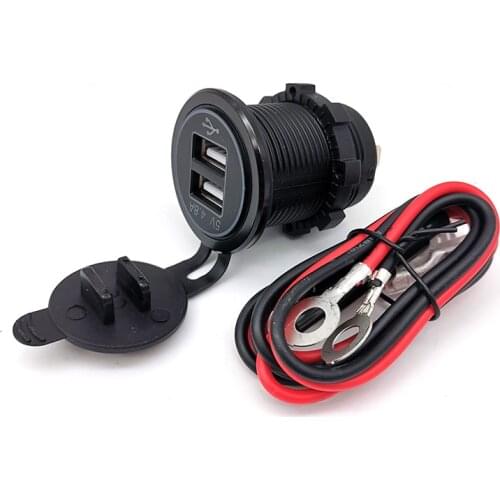 Dual USB Charger Socket Power Outlet with 10A Fuse For Car Boat Marine Motorcycle RV Truck Camper Vehicles