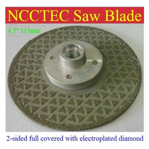 4.5" 2-sided Electroplated Diamond circle saw blade FREE shipping | 115mm cut disc for cutting stone |with or without M14 flange