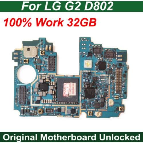 HAOYUAN.P.W Full Work Original Unlock Mainboard Motherboard Circuits Panel For LG G2 D802 32GB Electronic Panel with All Chip