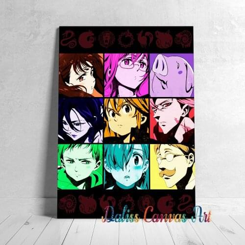 Canvas Anime Seven Deadly Sins Pictures Home Manga Decoration Paintings Poster HD Prints Wall Art Modular Living Room Framed