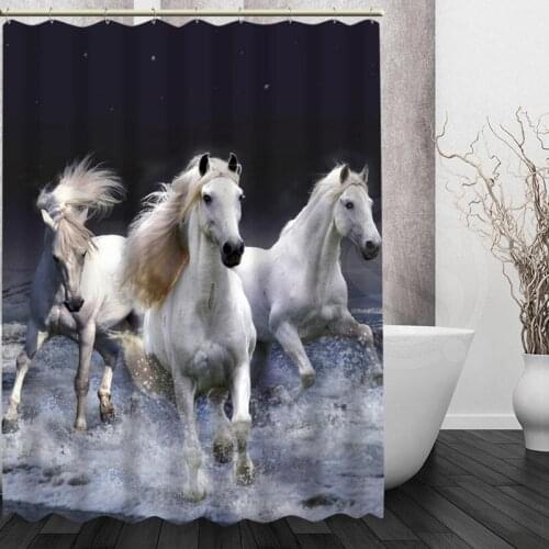 Hot Custom horses style Home Bathroom curtain High Quality Shower Curtain beautiful bath curtain bath screens