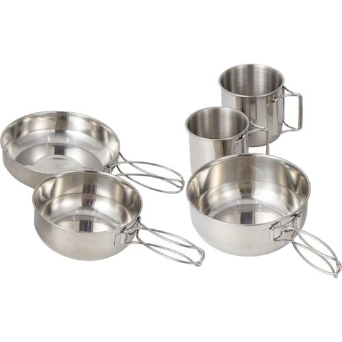 5Pieces Camping tableware outdoor cooking set camping cookware travel pincin set hiking utensils cutlery