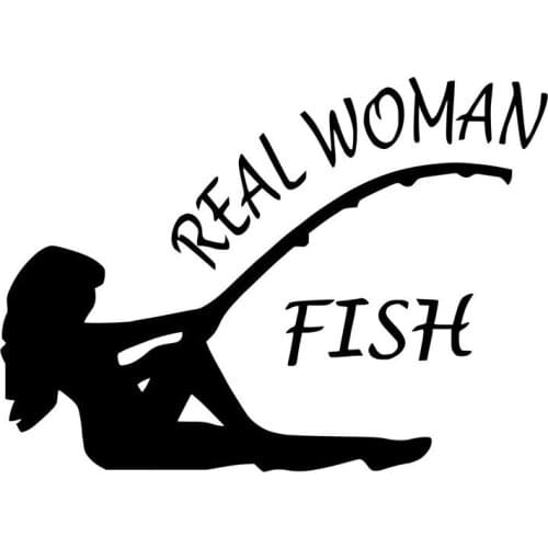 Real Woman Fishing Sticker High Quality Fashion Car Window Decoration Personality Pvc Waterproof Decal Black/white, 18cm*13cm