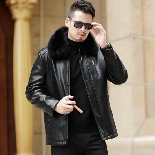 2020 New Men Genuine Leather Coat sheepskin mens short Jacket leather winter jackets mens Free Shipping Plus Size M-5XL