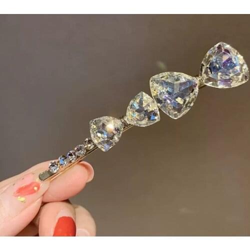 Women Girls New Transparent Crystal Bow Barrettes Hair Clip For Women Sweet Hair Accessories Hairpins Gifts