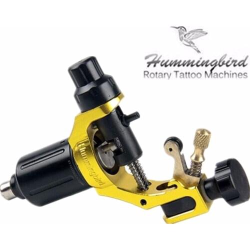 Original Hummingbird Yellow Gen 1 Rotary Tattoo Machine Swiss Motor Free RCA Cord