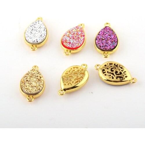 New Druzy Drop Pendant charm for DIY making bracelet necklace jewelry 6 color Mix