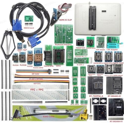 Universal Programmer RT809H with Adapters BGA63 BGA64 Supports 26/27/28/29/30/39/49/50 Series NOR Flash/PROM Read and Write