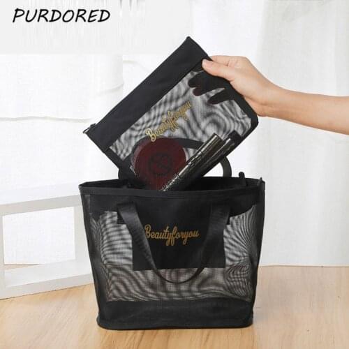 PURDORED Black Cosmetic Bags
