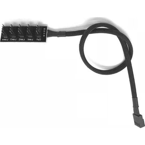PWM Fan Hub Pc 5 Way PWM Fan Splitter Hub Adapter Cable For 12V Desktop Computer Cooler Case Fan 4 Pin And 3 Pin