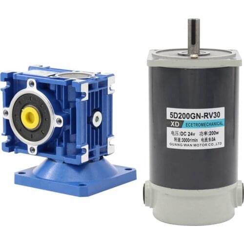 1800rpm DC Geared Motor Worm Gear Self-Locking Reducer High Torque / Output Shaft Diameter 14mm DC12V/24V 300W 5D300GN-RV30