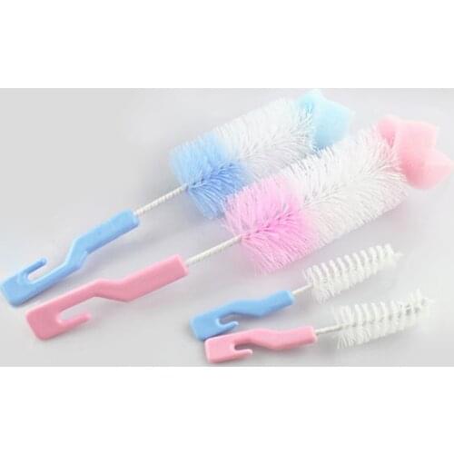 2Pcs/set High Quality Baby Bottle Cleaning Brush Long Handle Sponge Cleaner Spout Cup Glass Teapot Washing Cleaning Tool Brush