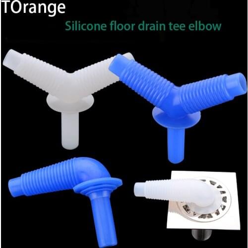 Silicone floor drain tee bathroom washing machine basin dishwasher drain pipe tee elbow joint fittings