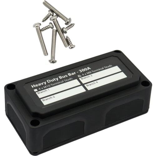 Heavy Duty Bus Bar 300A with M8 terminal studs (also available in M10)