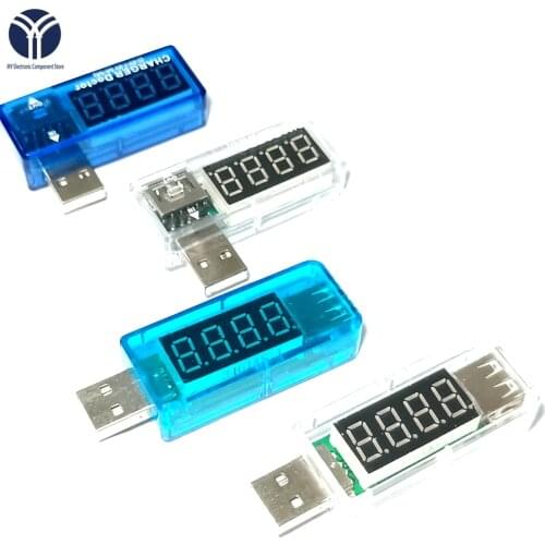 Digital USB Mobile Power charging current voltage Tester Meter Mini USB charger doctor voltmeter ammeter Turn transparent