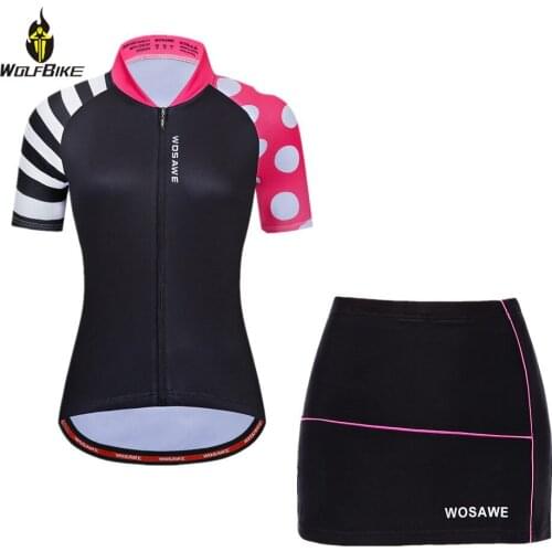 WOLFBIKE Cycling Set Women Top Jersey MTB Downhill Gel Padded Skirts Shorts Kit Bicycle Sportswear Suit Mountain Bike Clothing