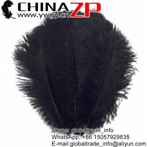 CHINAZP Factory Wholesale 35-40cm(14-16inch) 500pcs/lot Natural Black Party Centerpieces Ostrich Feathers