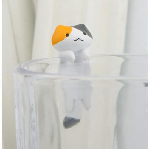 1pc Creative Cartoon Cup Toys Cats Pet Animals The Edge of Cup Cute Lovely Action Figure Dolls Collection Models Toys Gifts