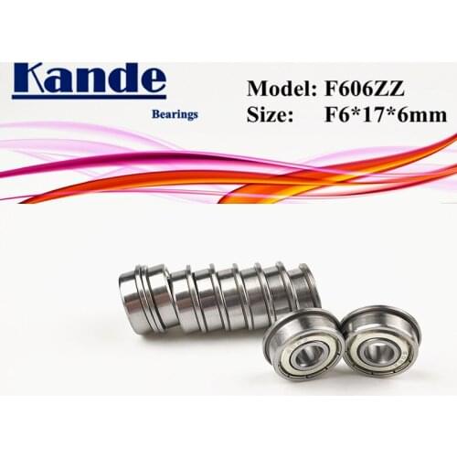 10PCS F606ZZ F606 ZZ With Flange Miniature Deep Groove F606 Ball Bearing F6x17x6mm F606-2Z