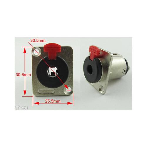 4 pcs 3 Pole 6.35mm 1/4" Female Jack Panel Chassis Lock Socket Audio Connector