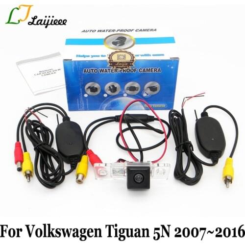 Car Reversing Camera For Volkswagen VW Tiguan 2007~2016 / HD CCD Night Vision Wireless RCA AUX Interface Auto Rear View Camera