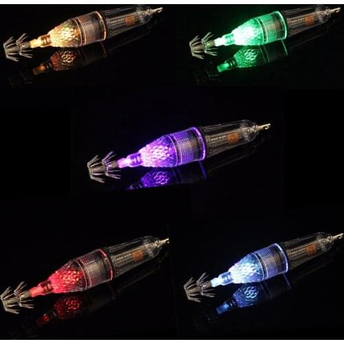 Bimoo 1PC 12cm 17cm LED Squid Lure Lamp 5AA Battery Sea Fishing Squid Octopus Cuttle Umbrella Hook Deep Drop Attracting Fishing