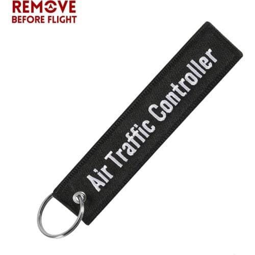Remove Before Flight Key Chain Jewelry Embroidery Air Traffic Controller Key Ring Chain for Fashion Keychains for Aviation Lover