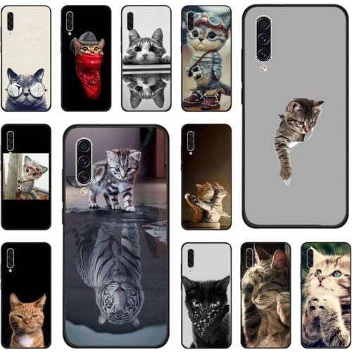 Funny cat tiger cute animal Phone Cases For Samsung galaxy S note 7 8 9 10 20 fe edge A 6 10 20 30 50 51 70 lite plus Soft Funda