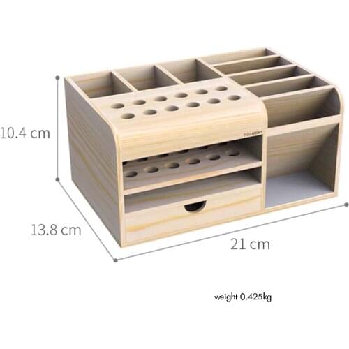 Wooden Tools Storage Box Holder Hobbies Tool Organizer with Small Drawer and Magnetic Layer, Multifunctional for Repair Tools