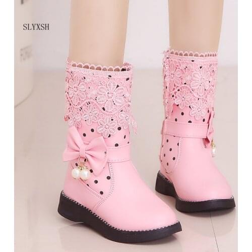 Childrens boos Leisure Wild shoes For Girls Princess Kids Leather Rubber Female Childrens Boot Winter Boots For Girls Quality