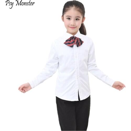 Children shirts For Boys Girls White Blouse Cotton Blouse For School Girls Shirts Kids Formal Preppy School Uniforms S23