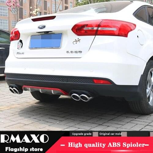 For Ford Focus ABS Rear Bumper Diffuser Bumpers Protector For 2013-2018 Focus Body kit bumper rear lip rear spoiler