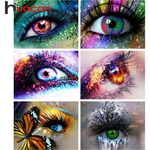 Huacan Full Square Diamond Painting 5d Eye DIY Diamond Art Embroidery Cross Stitch Lanscape Mosaic Waterfall Wall Home Decor