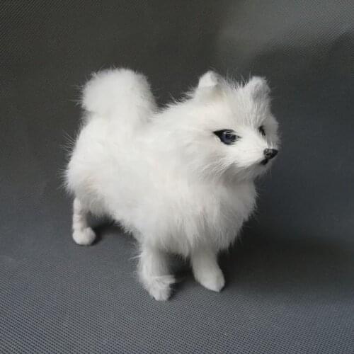Simulation animal 17x6x15 cm white Samoyed dog model toy desk decoration Christmas gift b0958