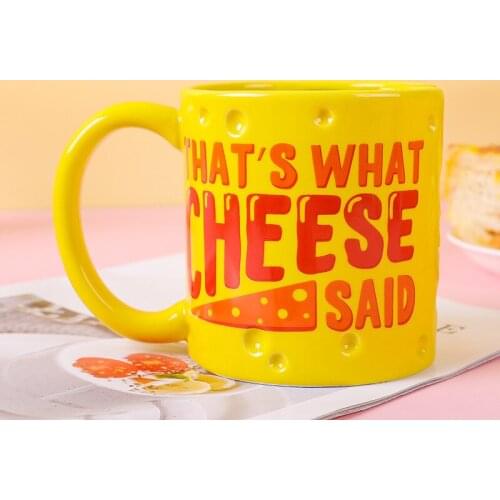 Cheese Ceramic Coffee Mugs Creative Cheese Water Cup Office Coffee Cup 500ML
