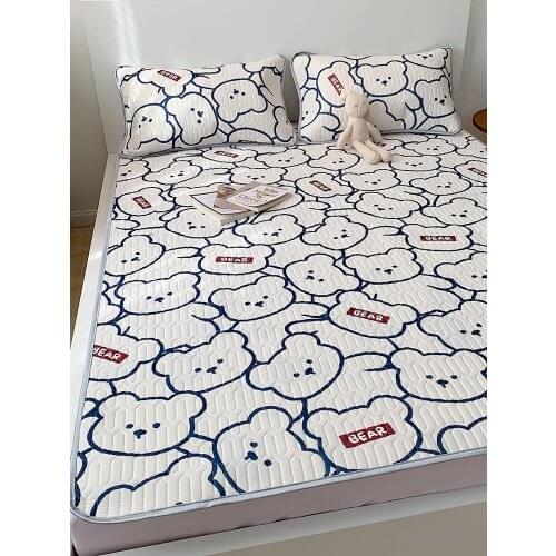 Ice Silk Latex Three-Piece Set of Summer Sleeping Mat Summer Washable 1.5 Single Folding Child Air Conditioner Soft Mat