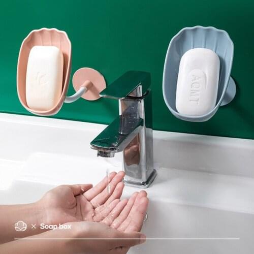 Wall-mounted Bathroom Soap Box Soap Holder Drain Shower Soap Rack Kitchen Sponge Storage Organizer Bathroom Accessories