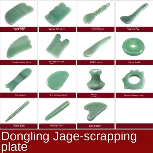 Natural Tanglin Jade Gua Sha Scraping Board Little Dolphin Complete Sheet Facial Horn Resin Powder Crystal Beauty Massage Stick