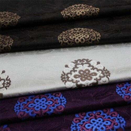 NEW38 White/Coffe/Purple Embroidery Chinese Style Jacquard Brocade Fabrics For Dress/Decoration DIY Sewing Materials