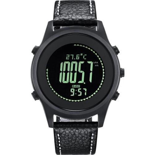 New Smart Watch Beyond Ultra Slim Round Leather IP68 5ATM Waterproof Compass Altimeter Clock for Mens and Couples