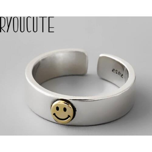 New Trendy Charm Smile Face Rings For Women Men Boho Knuckle Party Rings Punk Cocktail Jewelry Girls Gift