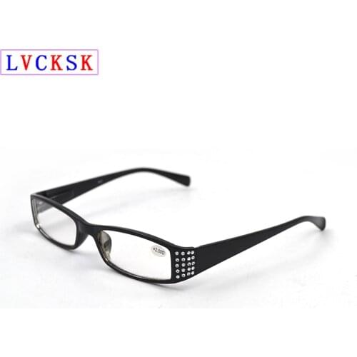 New Women Diamond Reading Glasses Ladies Spring Temple Rectangle Presbyopia Spectacles Female Rhinestone Eyeglasses D5