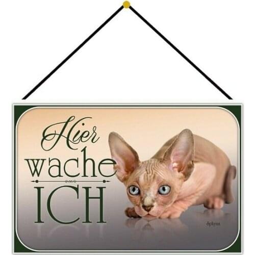 Sphynx Cat Tin Sign Metal 20 X 30 CM