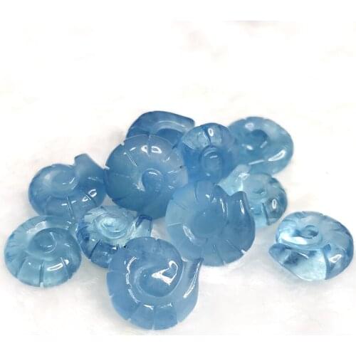 Natural Aquamarine Shell Shape Pendant Quartz Crystal Shell Shape Neckalce Healing Crystal Stone Charm Woman Jewelry Gift Decora