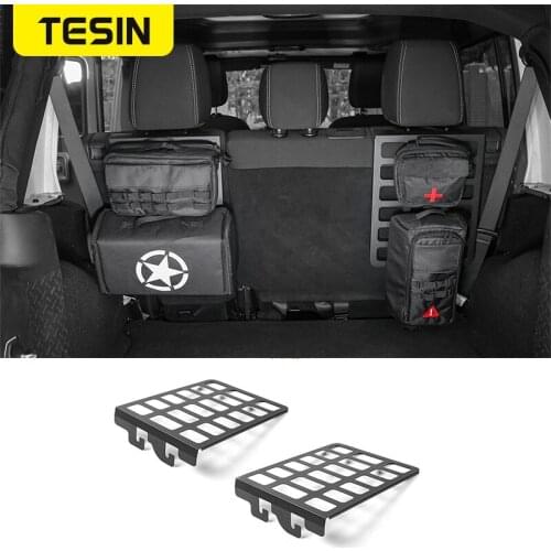 Car Interior Seat Back Backrest Shelf Trunk Rack Luggage Carrier Holder Accessories for Jeep Wrangler JK 2007+Metal High Quality